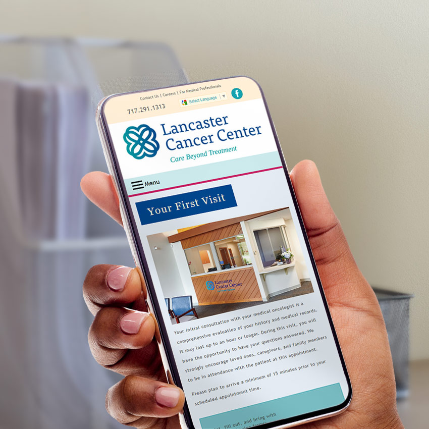 Lancaster Cancer Center mobile website