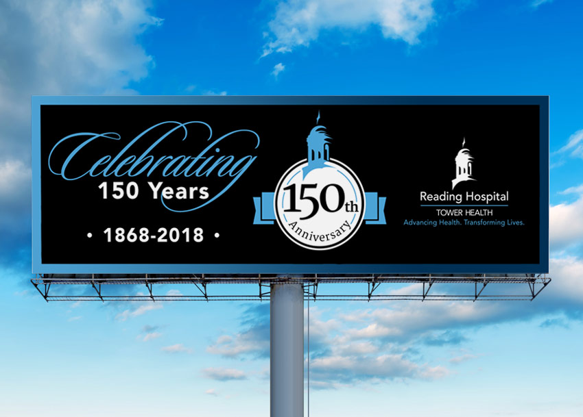 Reading Hospital 150th Anniversary billboard